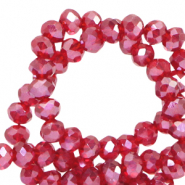 Perles à facettes 8x6mm disque Heishi Rouge raisin-amber coating