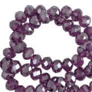 Perles à facettes 8x6mm disque Heishi Violet aubergine-pearl shine coating