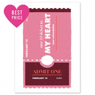 BY31® Cartes à bijoux "one ticket to MY HEART" Blanc-rose foncé-marron foncé-beige-orange