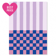 BY31® Cartes à bijoux lignes & cubes Violet-rose-bleu foncé