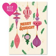BY31® Cartes à bijoux "Merry & Bright" Blanc cassé-rose-violet-vert fonce
