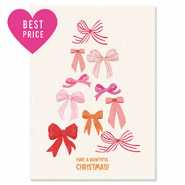 BY31® Cartes à bijoux "Have a bowtiful Christmas!" Beige clair-rose-rouge-orange chaud