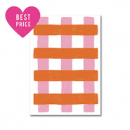 BY31® Cartes à bijoux lignes Blanc-rouge-rose clair