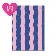 BY31® Cartes à bijoux vagues Bleu-rose clair