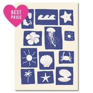 BY31® Cartes à bijoux nature Blanc-bleu