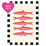 BY31® Cartes à bijoux poisson Noir-blanc-rose-rouge