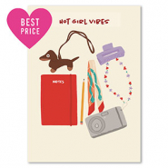 BY31® Cartes à bijoux "Hot girl vibes" Blanc cassé-rouge-lilas-marron