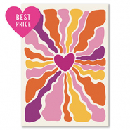 BY31® Cartes à bijoux coeur Violet-rose-orange-jaune