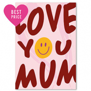 BY31® Cartes à bijoux "Love you mum" Rouge bourgogne-rose-jaune-lilas