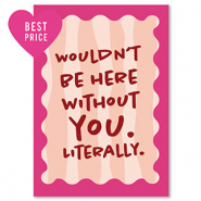 BY31® Cartes à bijoux "Wouldn't be here" Rose-rouge bourgogne-pêche