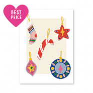 Cartes à bijoux décorations de Noël Blanc-rouge-bleu