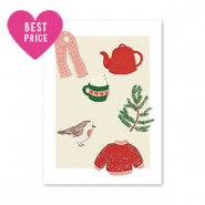 Cartes à bijoux hiver Blanc-rouge-vert