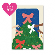 Cartes à bijoux sapin de Noël Vert-bleu-rose