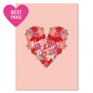 Cartes à bijoux "happy mother's day" Rose pêche