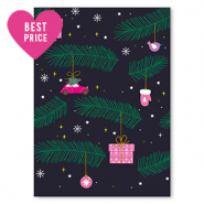 Cartes à bijoux Noël Bleu foncé-rose