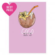 Cartes à bijoux "Coco nuts about you" Lilas-marron