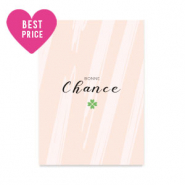 Cartes à bijoux "Bonne Chance" Rose beige