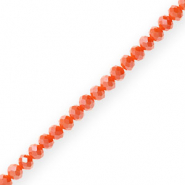 Perles &agrave; facettes 6x4mm disque Heishi Rouge tamale-pearl shine coating