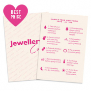 BY31® Cartes à bijoux "Jewellery care" Anglais Blanc cassé-rose