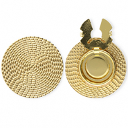 Cache-boutons en acier Inox rond rotin-look Doré