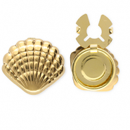 Cache-boutons en acier Inox coquillage Doré