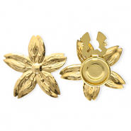 Cache-boutons en acier Inox fleur Doré
