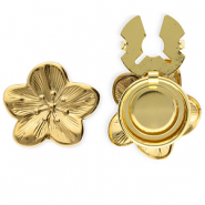 Cache-boutons en acier Inox fleur Doré