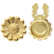 Cache-boutons en acier Inox fleur Doré