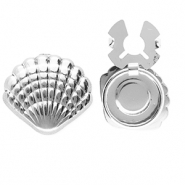 Cache-boutons en acier Inox coquillage Argenté