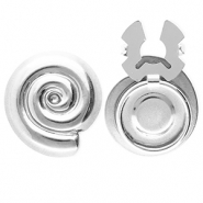 Cache-boutons en acier Inox spirale Argenté