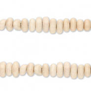 Perles en céramique en forme de galet Beige semoule clair