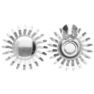 Cache-boutons en acier Inox soleil Argenté