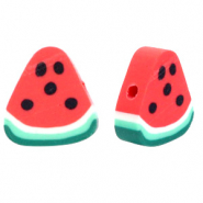 Perles en polymère pastèque Rouge-vert