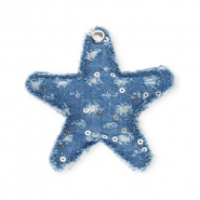 Pendentifs accroche-regard étoile denim-look Bleu denim