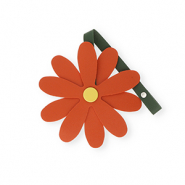 Pendentifs accroche-regard fleur Rouge terracotta-jaune-vert fonce