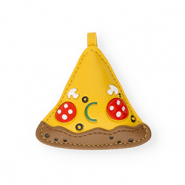 Pendentifs accroche-regard part de pizza Jaune foncé-marron-rouge-blanc