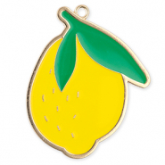 Breloques en métal citron Doré-jaune-vert
