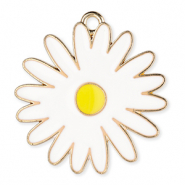 Breloques en métal marguerite Doré-blanc-jaune