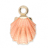 Breloques en métal coquillage Doré-rose pêche