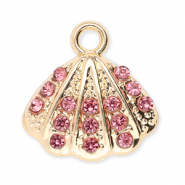 Breloques en métal coquillage avec strass Doré-rose