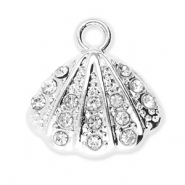 Breloques en métal coquillage avec strass Argenté-transparent