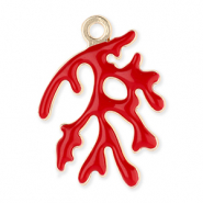 Breloques en métal corail Doré-rouge