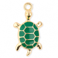 Breloques en métal tortue Doré-vert