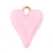 Breloques en métal coeur Doré-rose clair