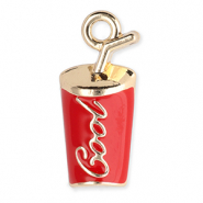 Breloques en métal coupe "Cool" Doré-rouge