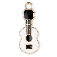 Breloques en métal guitare Doré-blanc-noir