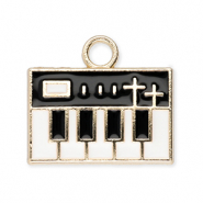 Breloques en métal clavier Doré-blanc-noir