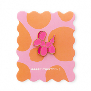 BY31® Pin chien ballon sur la carte Orange-rose multicolore-doré