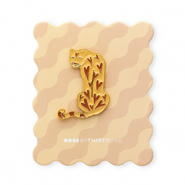 BY31® Pin léopard sur la carte Beige-marron-rouge-doré