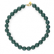 BY31® Colliers en perles acryliques 16mm brillant Mediterranea green 19-4517 TCX-doré